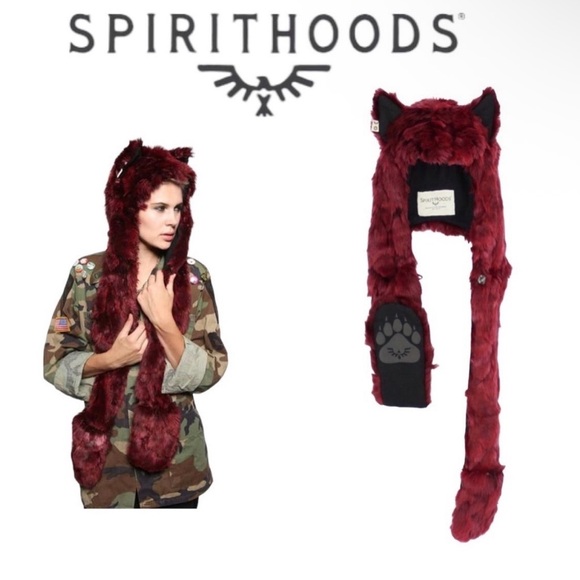 SpiritHoods Accessories - SpiritHoods Rave Hood Rare Red Dragon Wolf